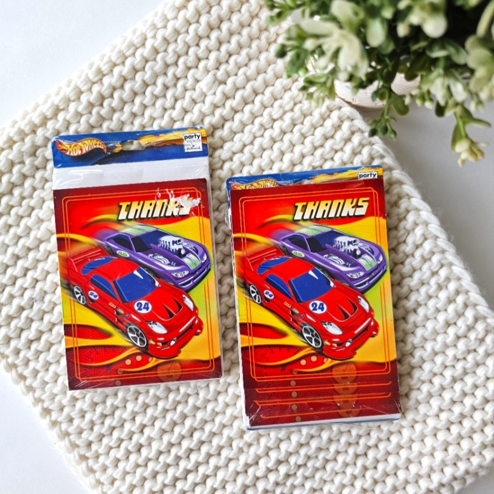 Hot Wheels Mattel Thank You Cards By Hallmark - 2 Packs/ 16 Notes New & Sealed